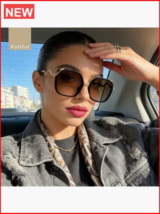 Polarized Oversized Square Sunglasses UV Protection Vintage Style Sun Glasses main image 4